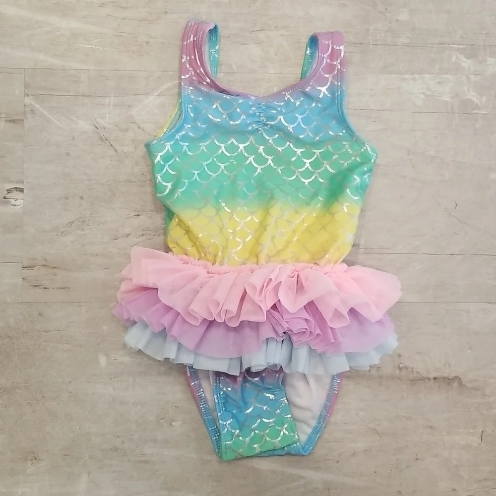 CAT & JACK Mermaid Tutu One Pice Swimsuit ~ 2T